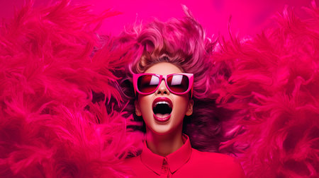 A bright pink background adding an image of extravagance and fun.の素材