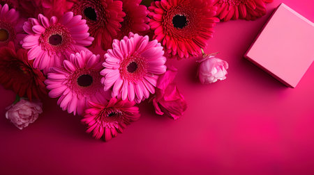 A bright pink background that adds to the image of extravagance and brightness.の素材