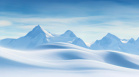Alpine fantasy: abstraction inspired by the snowy peaks of the mountains, mixing with heavenly blue.の素材