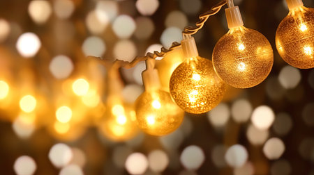 Christmas garland with illumination and brilliance of light.の素材