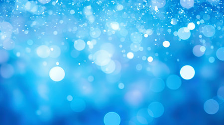 Abstract background with blurry lights of the holiday and a light side on a light blue.の素材
