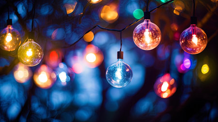 Enchanting of color New Year's lights, creating a joyful mood.の素材