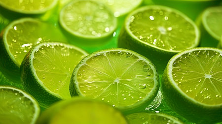 The abstract background with the blurry lights of the festival and a bright side on a lime.の素材