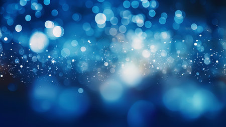 The abstract background with blurry lights and light side on blue.の素材