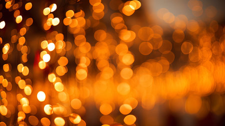 The abstract background with the blurry lights of the festival and side in orange.の素材