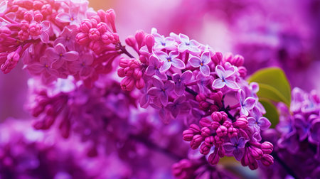 Branches of lilac, where each flower is the chord of a spring symphony.の素材