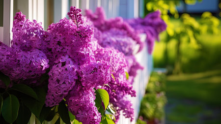 The bewitching beauty of lilacs, filling the garden with its aroma.の素材