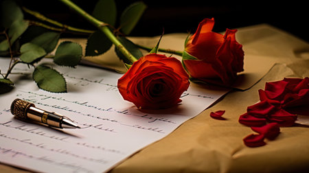 Mutual statements in love written on paper.の素材