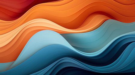 Abstract waves in bright and contrasting shades.の素材