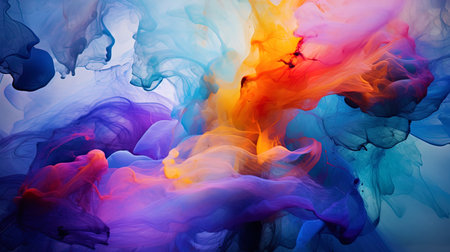 Abstraction with iridescent paints, like the magical colors of the artist.の素材
