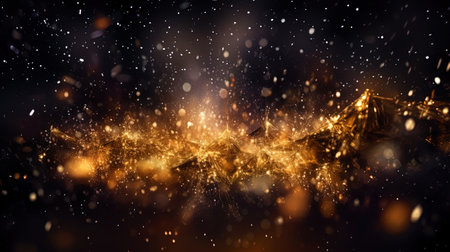 Background with bright glow and cosmic elements that create the atmosphere of the holiday.の素材