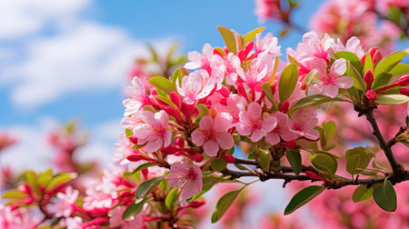 Spring shrub with bright pastel colors.の素材