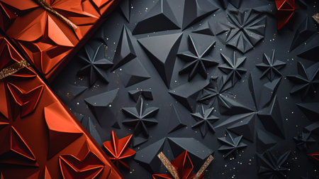 The background with contrasting geometric forms, as a symbol of New Year's gifts.の素材