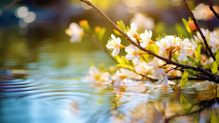 Spring abstraction with bright spots of colors symbolizing flowering.の素材