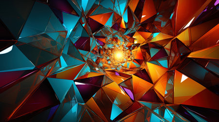 Vibrating geometric shapes in energetic colors.の素材