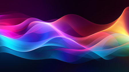 Spectral color waves that create an optical effect.の素材