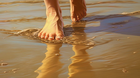 Golden sand between the toesの素材
