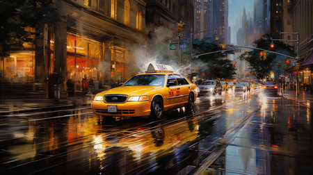 The rhythm of the city: movement and light, the interweaving of cars and lanterns in the rhythm ofの素材