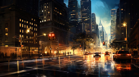 The rhythm of the city: movement and lightの素材