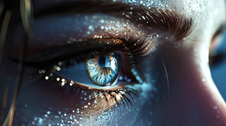 Exquisite eyes with bright diamond lights, giving them brilliance and elegance.の素材