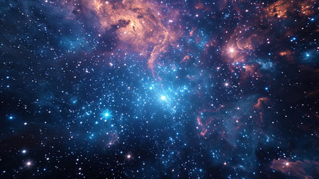Noisy star clusters resembling bright crumbs on a dark canvas.の素材
