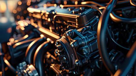 The engine is turned on the buyer turns on the engine, listening to the sound of his new car.の素材