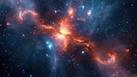 The silence of the cosmos, where the stars mysteriously sparkle, creating the impression of ends.の素材