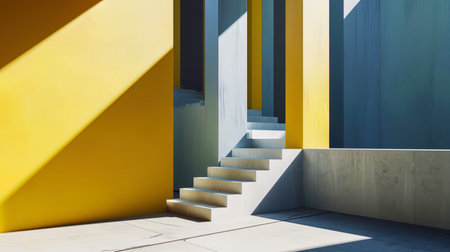 A photograph of an abstract composition where geometric forms and lines create the effect of harmo.の素材
