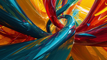A photograph of an abstract pattern in which forms and colors are intertwined, creating the magic.の素材