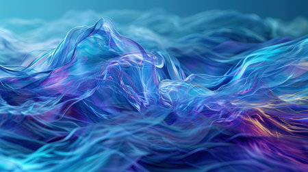 Abstract figures forming a composition of huge smooth waves.の素材
