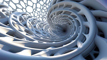 Complex spiral patterns that create a vortex atmosphere, giving a feeling of dynamics.の素材