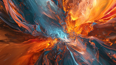 A fantastic abstraction in which digital and organic forms interact in the virtual space.の素材