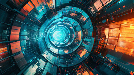 A fantastic abstraction with high tech elements that create the impression of the future world.の素材