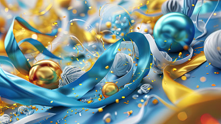 Abstract New Year's picture with intertwined colors and forms.の素材