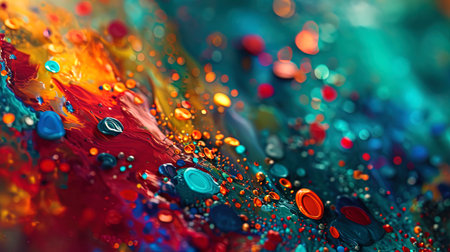 Abstract work, where color spots and forms are combined, creating a unique visual experience.の素材