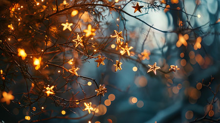 Flickering stars creating a New Year's light portrait.の素材