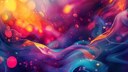 Inspiring background with smooth crooked and bright color spots, creating a dynamic space.の素材