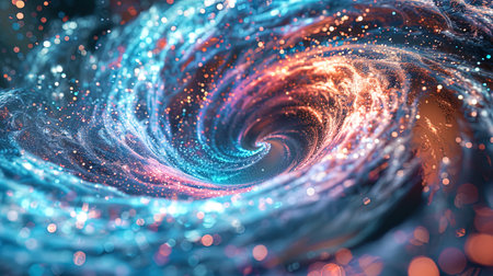 Enchanted whirlpool of light and color, forming a New Year's vortex composition.の素材