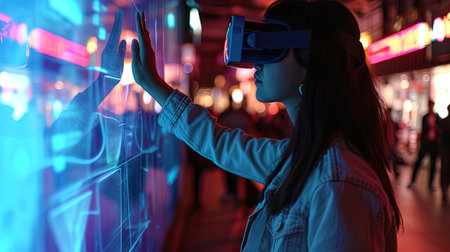 Interactive holographic areas where citizens can interact with virtual objects.の素材