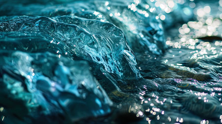 The abstract image of ice water, where transparent layers create beautiful and hypnotic patterns.の素材