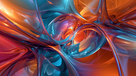 The bewitching abstraction, where elegant lines and bright colors create an atmosphere of exciting.の素材