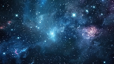 Space background with many star lights that form an atmosphere of endless space.の素材
