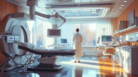 The image of a doctor conducting physiotherapeutic procedures to restore the patient's health.の素材