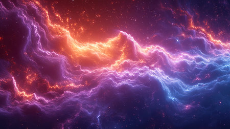 The background, like astral waves, creates a feeling of supernatural space.の素材
