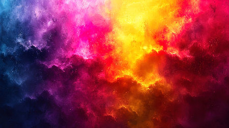 A gradient background, like a magic radiance, goes from lemon yellow to rich fuchsia.の素材