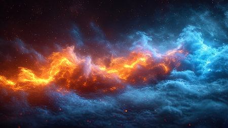 Forms, like electric discharges, create a visual effect of dynamic energy.の素材