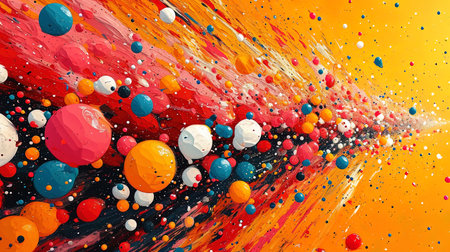 Patterns and color bursts create a feeling of visual explosion of emotions.の素材
