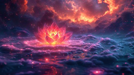 The geometric portal with an ultraviolet glow creates a feeling of cosmic energy and transformatio.の素材