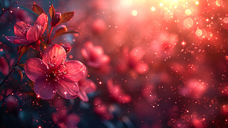 Valentine's texture background, where delicate flowers and sparkling stars create a feeling of a r.の素材