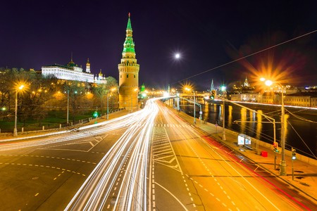 Embankment of the Moskva River near the Kremlin, Red Square. Moscowの写真素材
